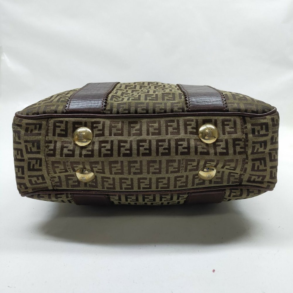 AUTHENTIC Fendi Tote Bag Brown Nylon - Picture 6 of 11